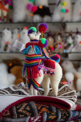Colorful fabric Peruvian handicrafted souvenirs