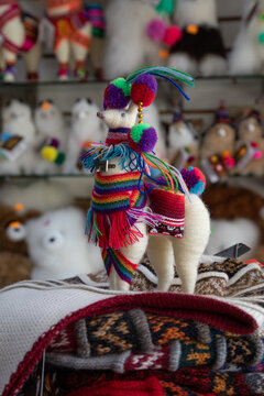 Colorful fabric Peruvian handicrafted souvenirs