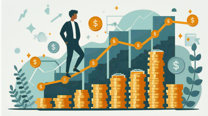 business graph with arrow