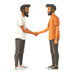 A man shakes a man's hand, a flat illustration isolated on a white background