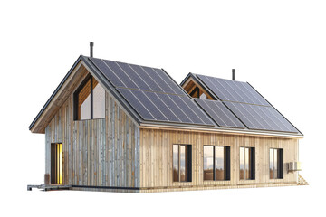 A quaint house with a rooftop solar panel harnessing energy from the sun