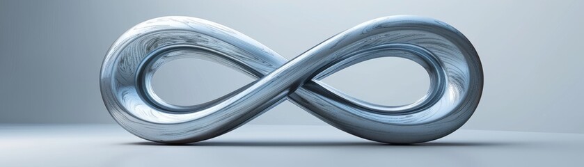 A silver and blue infinity symbol