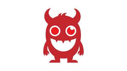vector illustration of a red cartoon devil smiling