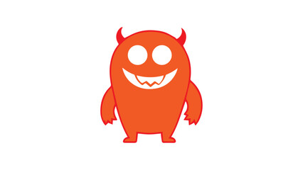 cartoon devil smiling, vector illustration