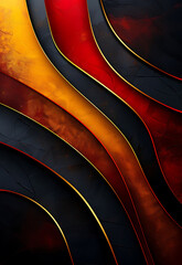 Obraz premium Dark yellow red and gold luxury lines overlapping