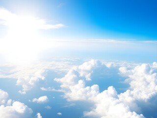 Fototapeta premium Dramatic amazing sky and clouds from above at sunset. Colorful pastel sky