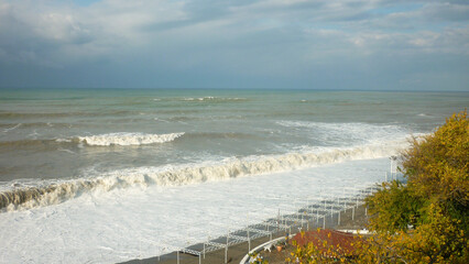 beach in a storm