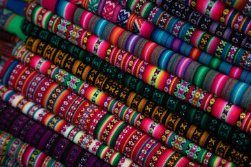 Colorful Textile mantas sheets Peruvian handicrafted Souvenirs