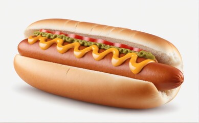 delicious hot dog on white background