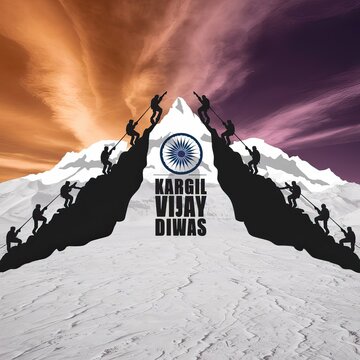 Kargil Vijay, Kargil Vijay Diwas, Social Media Poster, Kargil Vijay Diwas Poster, 26th July, Kargil Vijay divas post, Indian Army, illustration, Kargil Vijay poster, post, amar jawan. poster, 