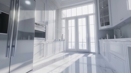 Modern Elegant Practical Kitchen Interior with Integrated Appliances

