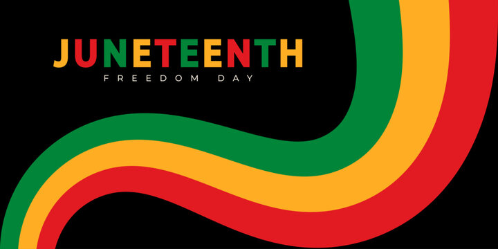 Juneteenth Freedom Day banner. June 19. African-American history and heritage. Template for poster, greeting card, banner and background. Abstract Vector Illustration
