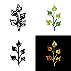 Ivy Icon, Perfect for projects related to nature, growth, and architectural ornamentation, the ivy icon symbolizes resilience, adaptability, and the enduring charm of climbing vines. 