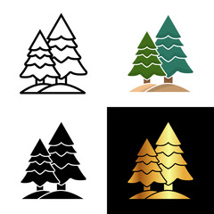 Obraz premium Pine Tree Icon, Perfect for projects related to nature, wilderness, and outdoor exploration, the pine tree icon symbolizes strength, longevity, and the tranquil serenity of forest landscapes.