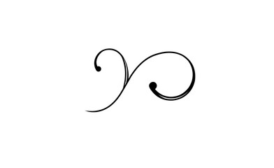 Swirl ornament stroke. Ornamental curls.