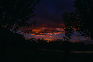 sunset in the mountains