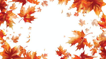 Naklejka na ściany i meble Frame made of autumn leaves on white background vector