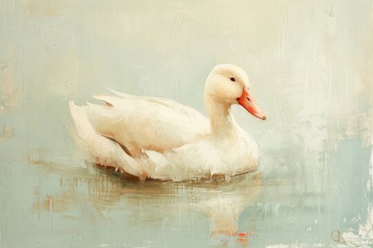 Painting duck animal bird