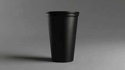 Coffee takeout cup mockup, black drink paper cup 3d render