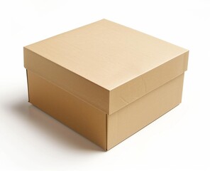 Perfect Cardboard Box on Solid White