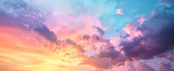 Sunset Sky Panorama with Vivid Colors