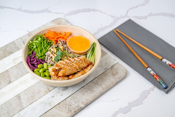 sushi, poke, bento food