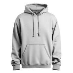 Blank grey hoodie sweatshirt for casual fashion and comfort isolated on transparent background