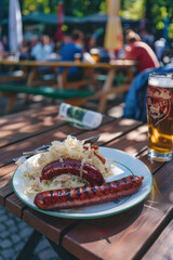 Savory Sauerkraut with Sausage, Culinary World Tour, Food and Street Food - obrazy, fototapety, plakaty