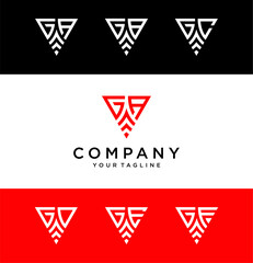 GA triangle logo ,triangle monogram logo with two initials vector Icon, mature, masculine, sophisticated, geometric powerful logo.