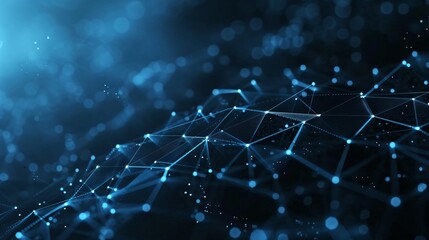 Obraz premium Blue Digital Network Grid