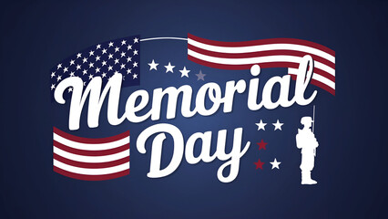 Memorial Day Banner Remember and Honor with the American Flag.