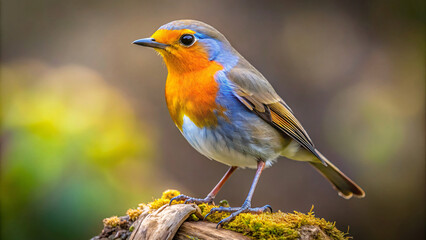Robin perched on garden fence, surrounded by nature's colors