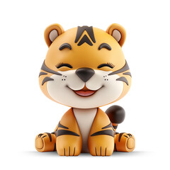3d cute tiger character