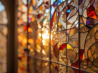 sunlight passing through textured glass window