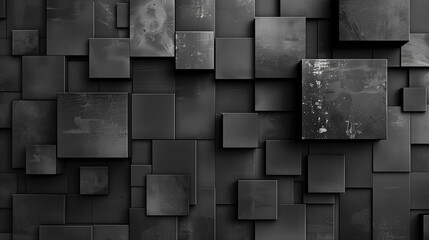 A white background with a black and white image of blocks. The blocks are scattered all over the image, creating a sense of chaos and disorder. The image is abstract