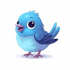 flat illustration of cute pleasant bird