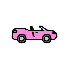 Fototapeta na wymiar convertible car colored icon vector on isolated background