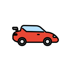 sports car colored icon vector isolated background