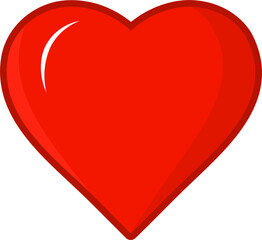 Cartoon heart icon with color