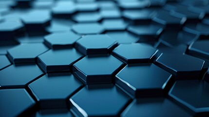 Futuristic Blue Hexagonal Pattern