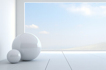 3d render of a white sphere isolated on a gray background
