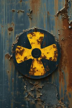 radioactive rusty sign