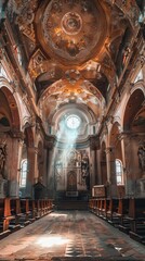Fototapeta premium Ancient Style Church interior 