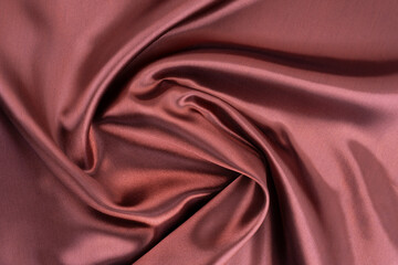 Red brown silk fabric texture background.