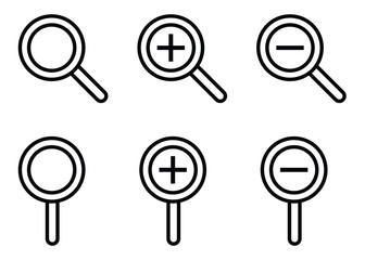 magnifying glass zoom computer mouse cursor pointer outline and black fill