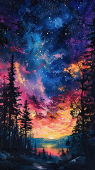 Starry Night Reverie A Celestial Painting