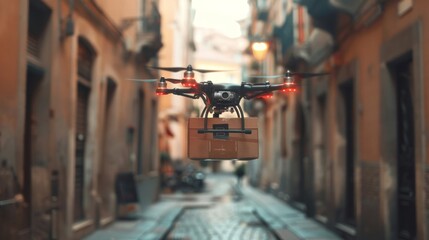 A drone delivering packages efficiently with 5G-enabled navigation
