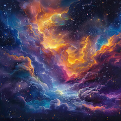Stellar Kaleidoscope A Cosmic Symphony of Vivid Nebular Hues 