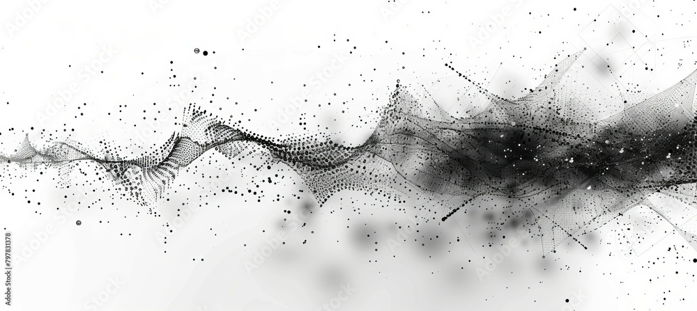 Aufkleber Abstract audio data virtual particles. Generative AI technology.	
