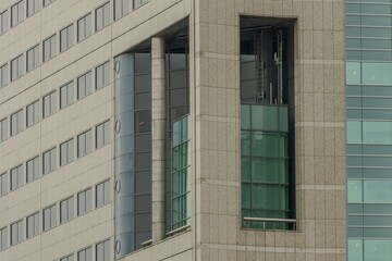 Partial view of the ultra-modern Dutch office towers